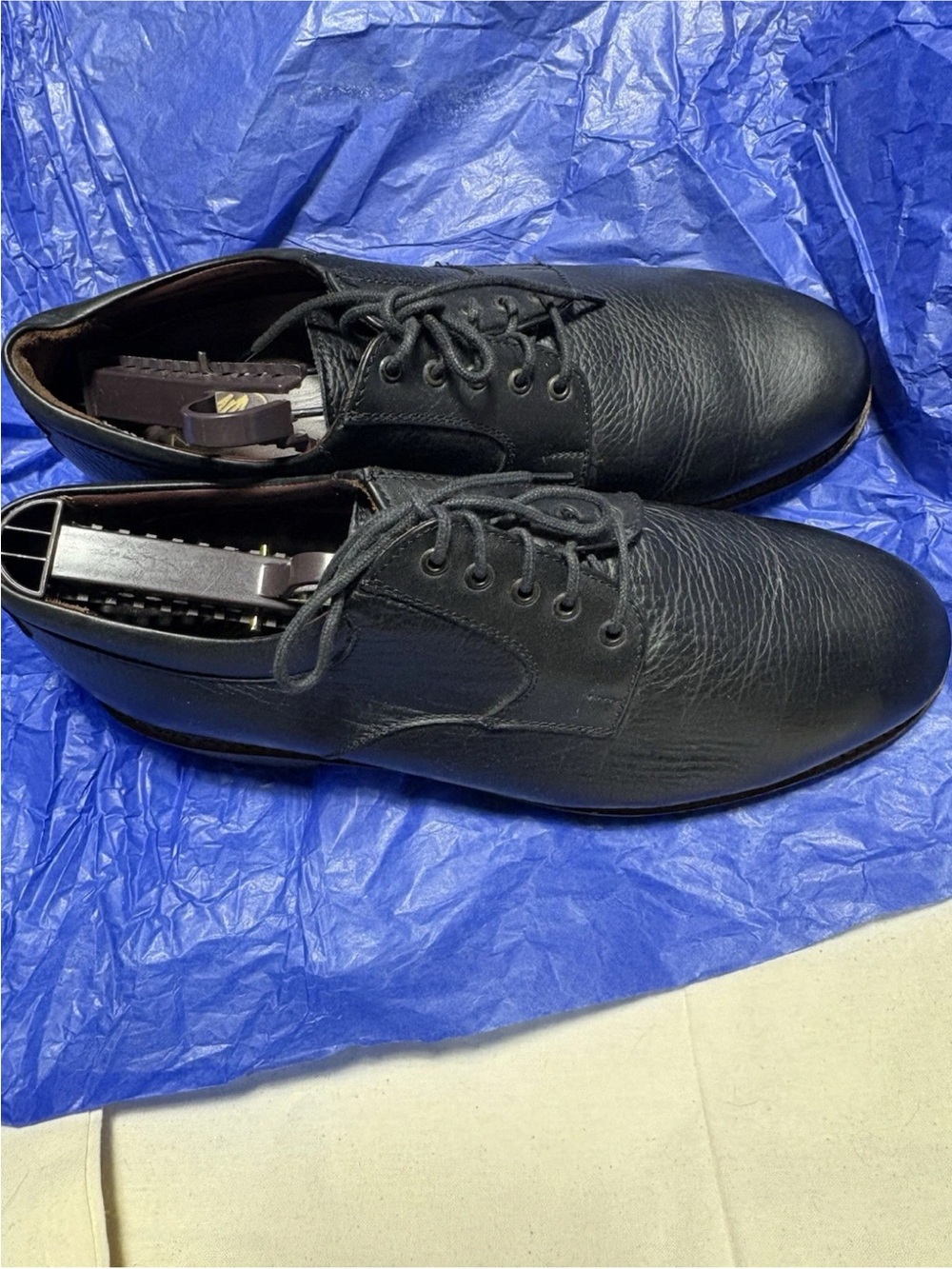 Neil M Black Leather Derby Shoes